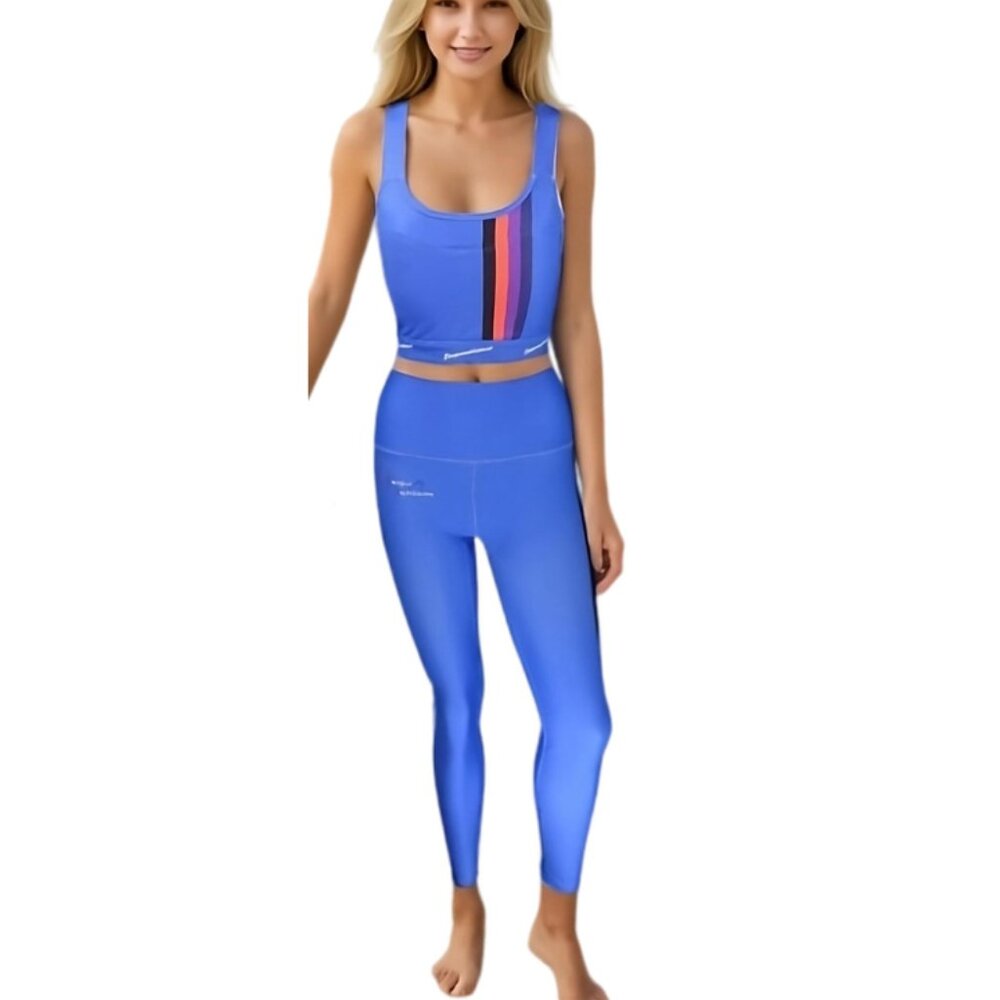 Campussophisticate Women's High Waist Performance Leggings - (Blue)